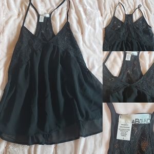 Baby doll sheer racer back lace top